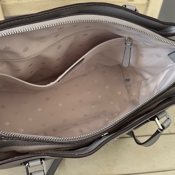 Kate Spade Monet Triple Compartment Classic Gray Leather Tote - Picture 7 of 8